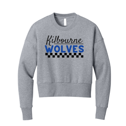 Cropped Wolves Sweatshirt – Worthington Kilbourne Checkboard Design