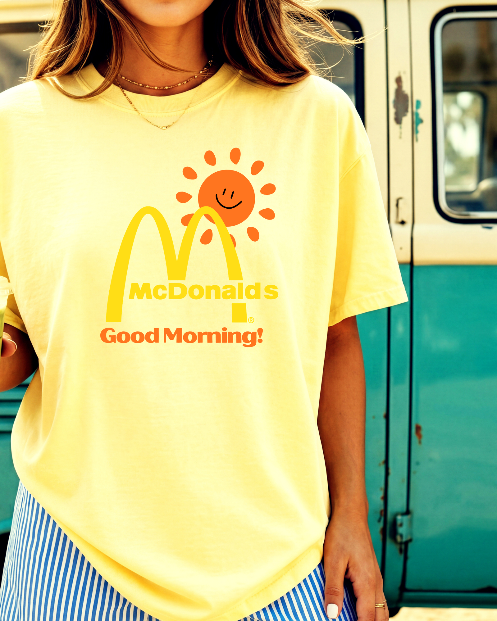 Good Morning Sunshine McDonald's t-shirt with sunshine graphic