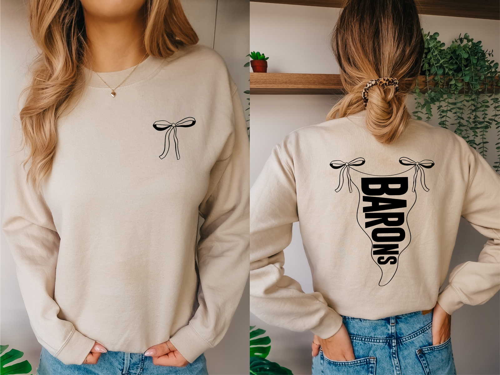 Custom Team Pennant Sweatshirt – Add Your School Name