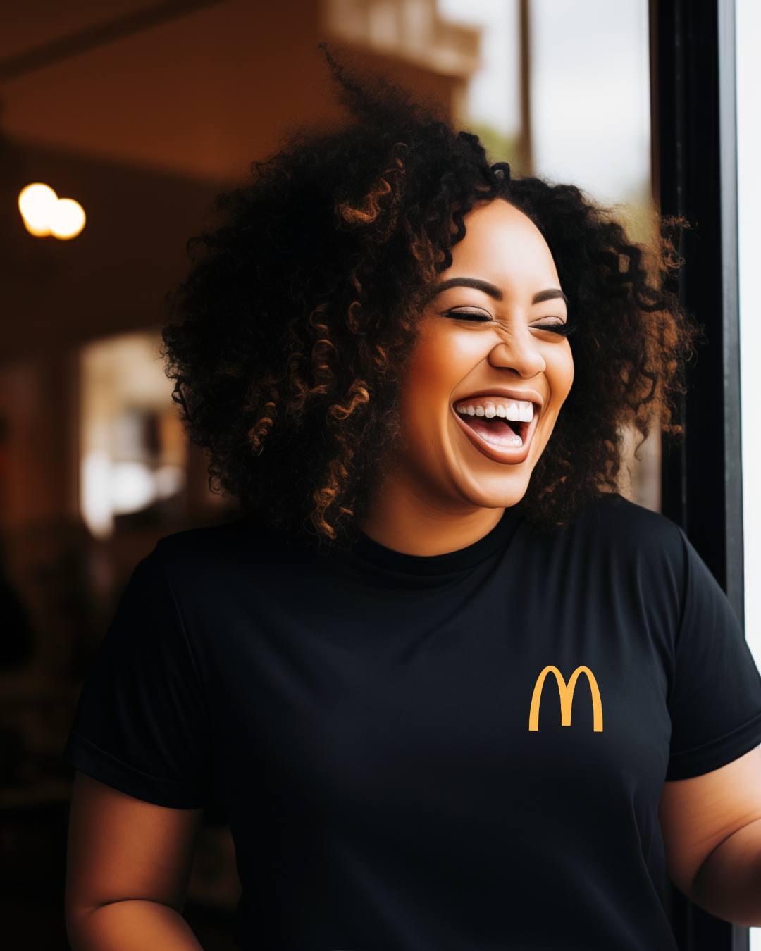 Black McDonald’s crew t-shirt with gold arch by Copper Lane