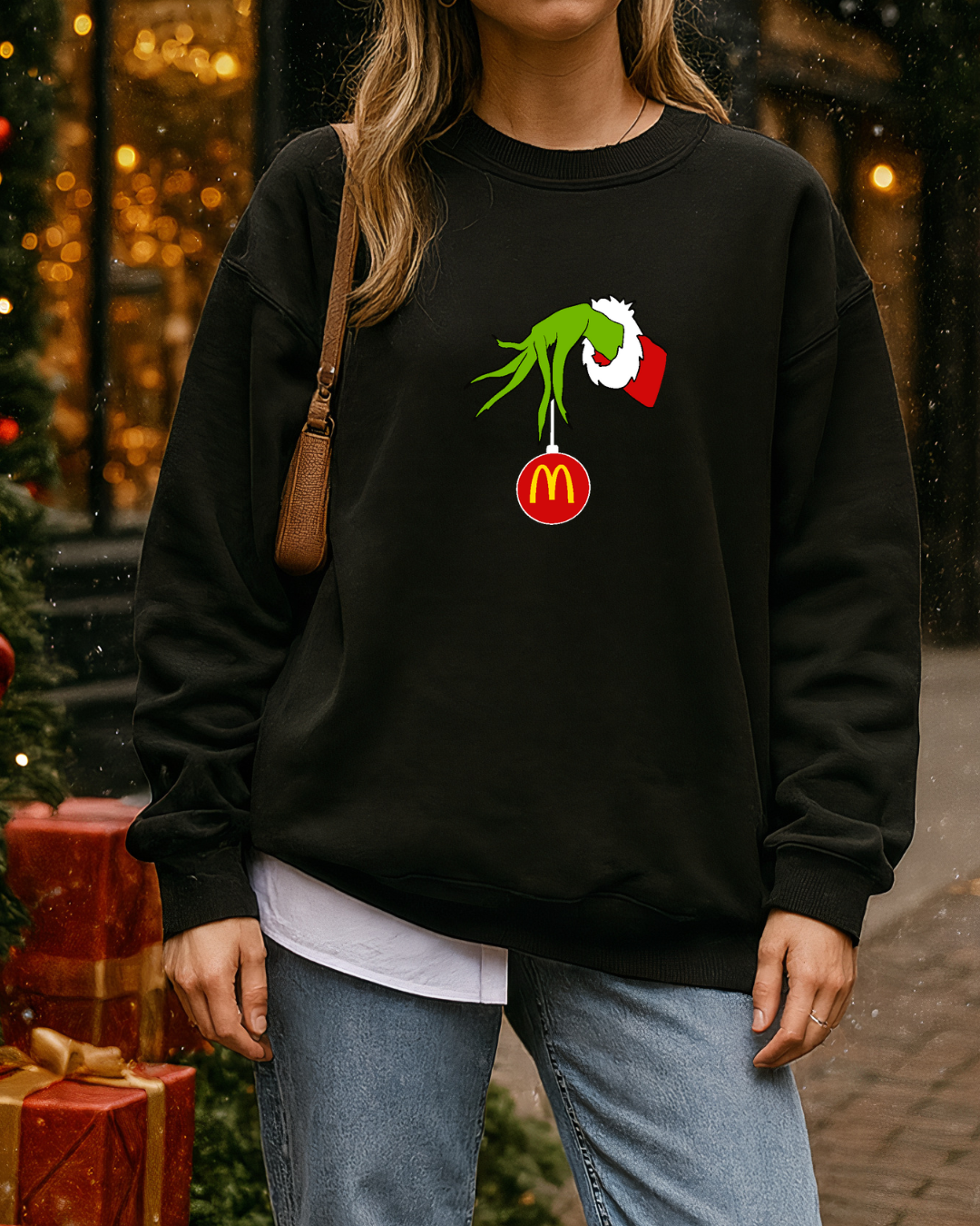 McDonald’s Grinch Hand Ornament Sweatshirt