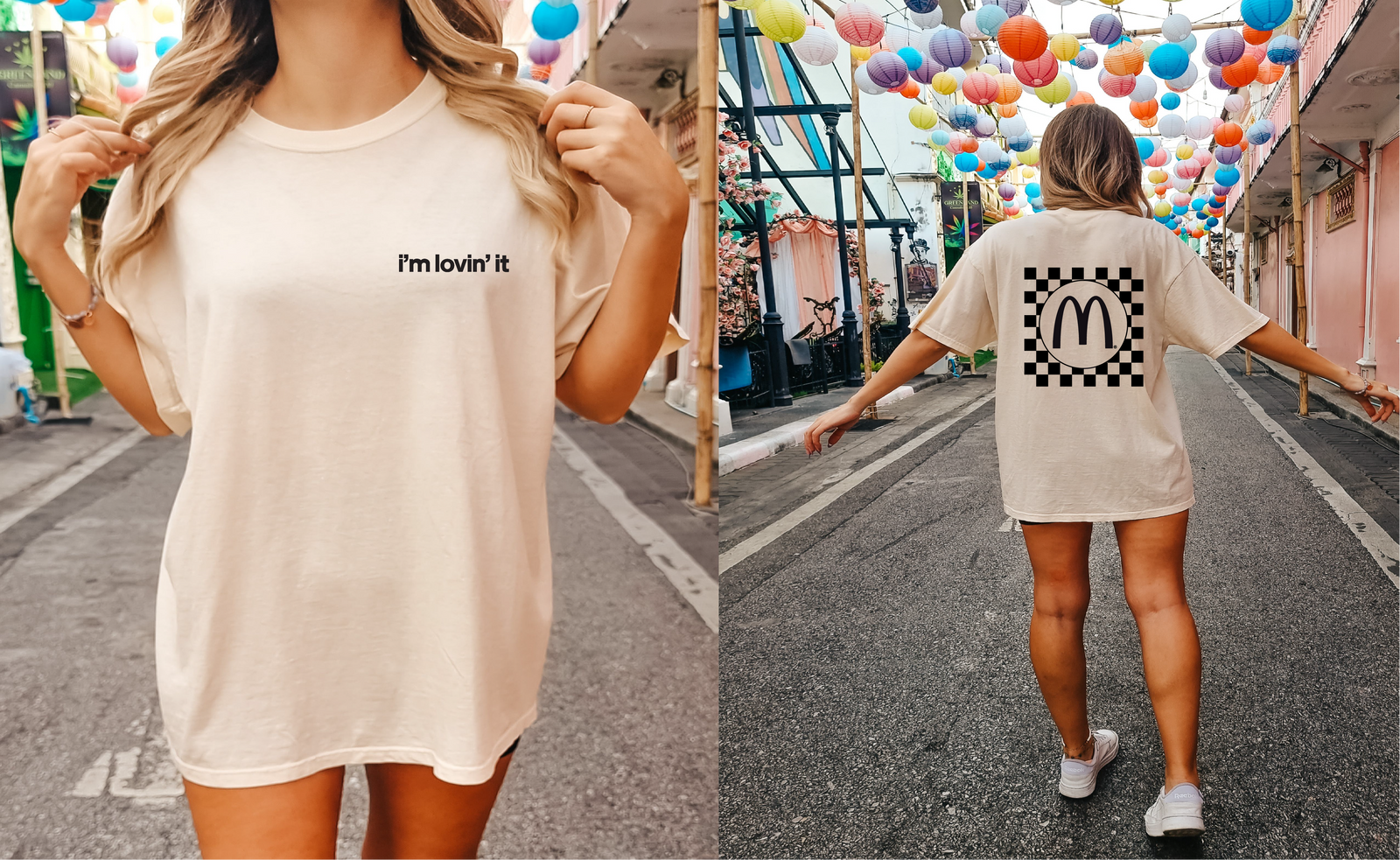 I’m Lovin’ It McDonald’s inspired checkerboard t-shirt by Copper Lane