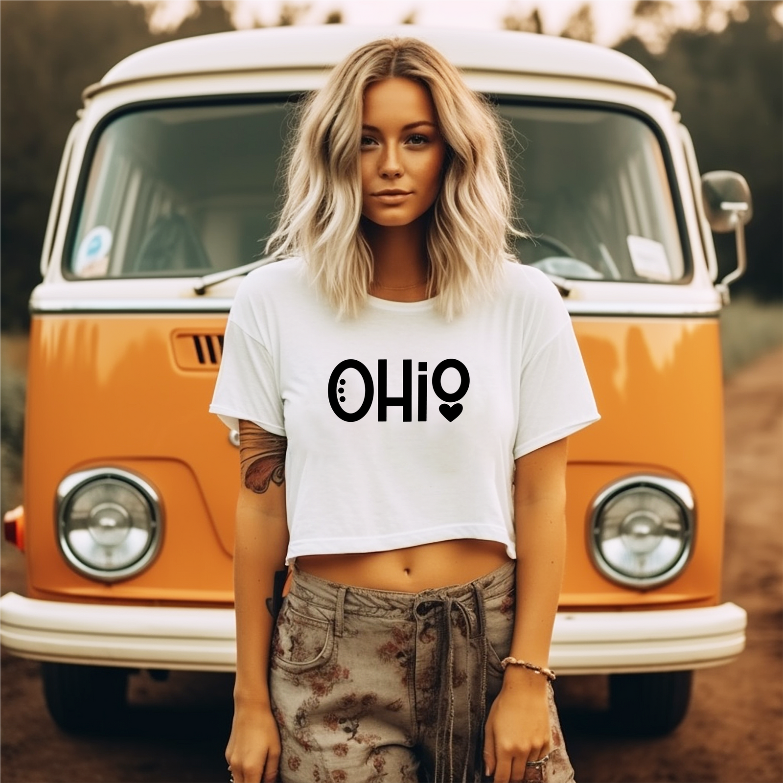 Retro Ohio Cropped T-Shirt – State Pride Tee