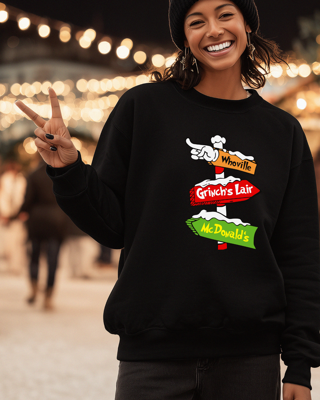 McDonald’s Grinch Directional Sign Sweatshirt