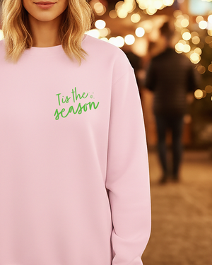 ’Tis the Season to Sip – Pink Holiday Cocktail Sweatshirt