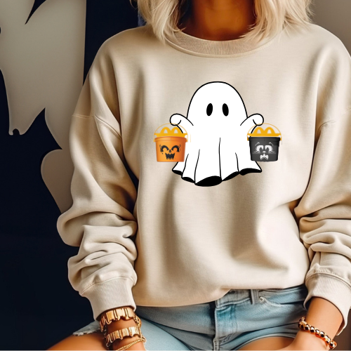 McDonald’s Halloween Sweatshirt – Ghost Holding Boo Buckets