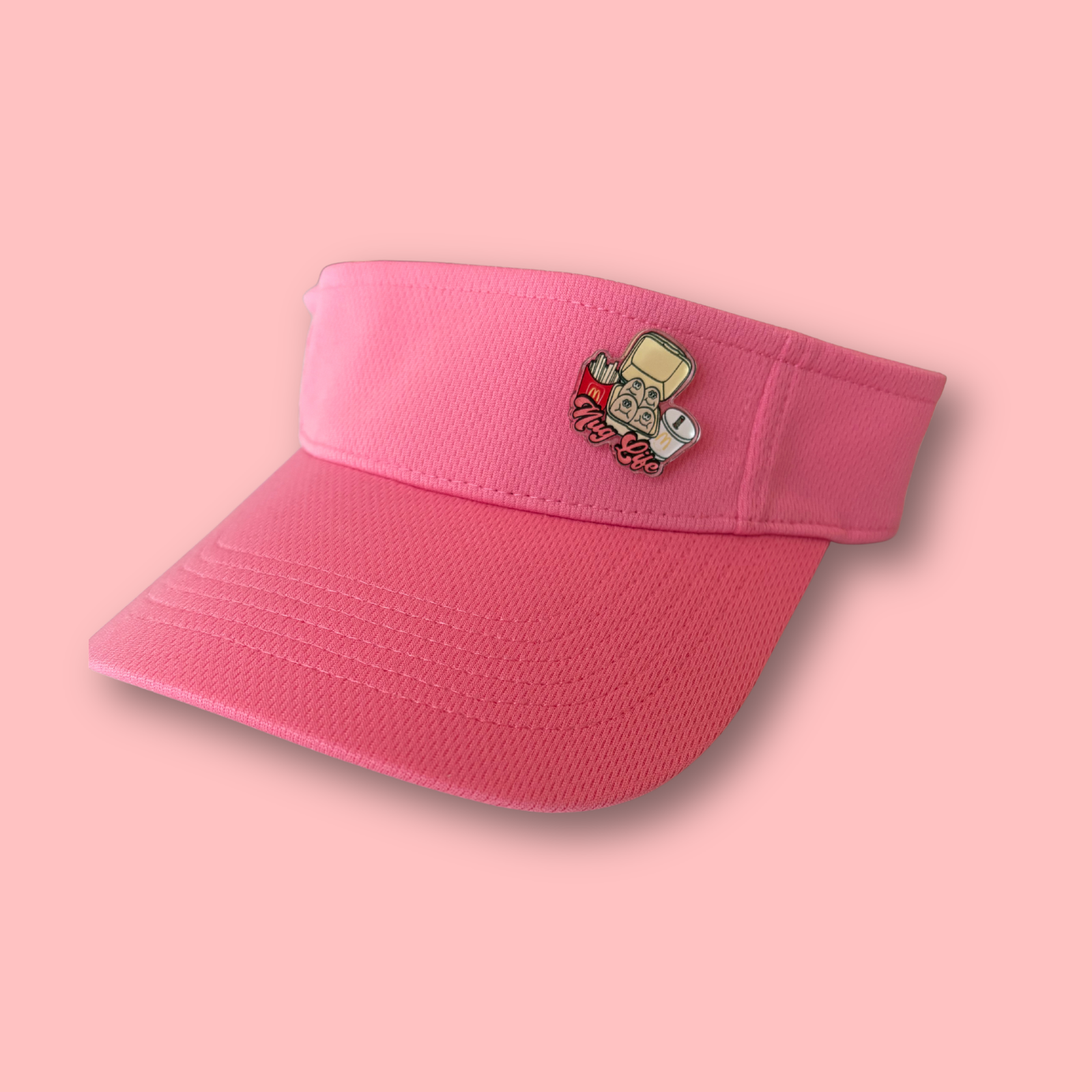 Pink Visor with Cute NugLife Pin