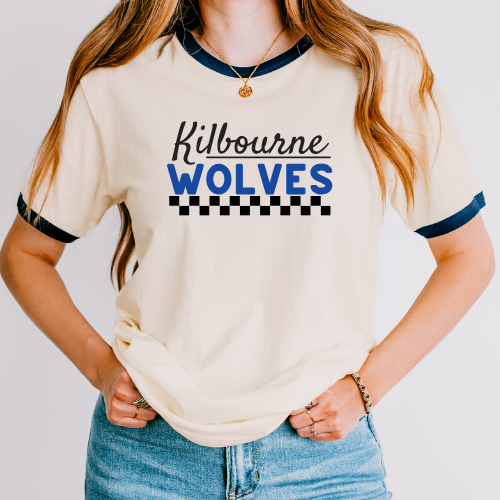 Worthington Kilbourne Wolves Ringer T-Shirt – Trendy Checkboard Spiritwear