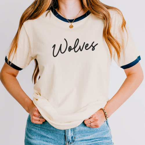 Worthington Kilbourne Wolves Script Ringer T-Shirt – Retro Spiritwear