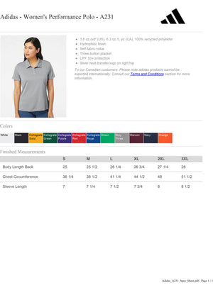 Honda Adidas Womens Polo