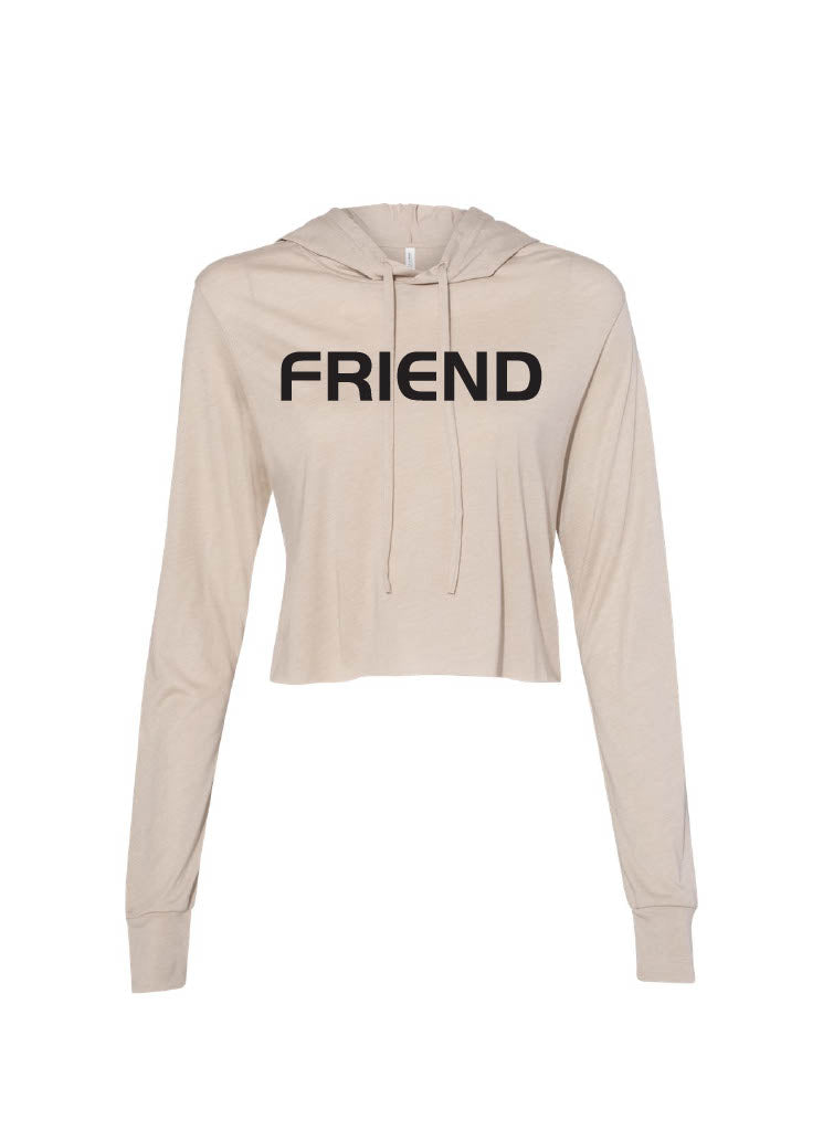 Friendship Sand Cropped Hooded Shirt