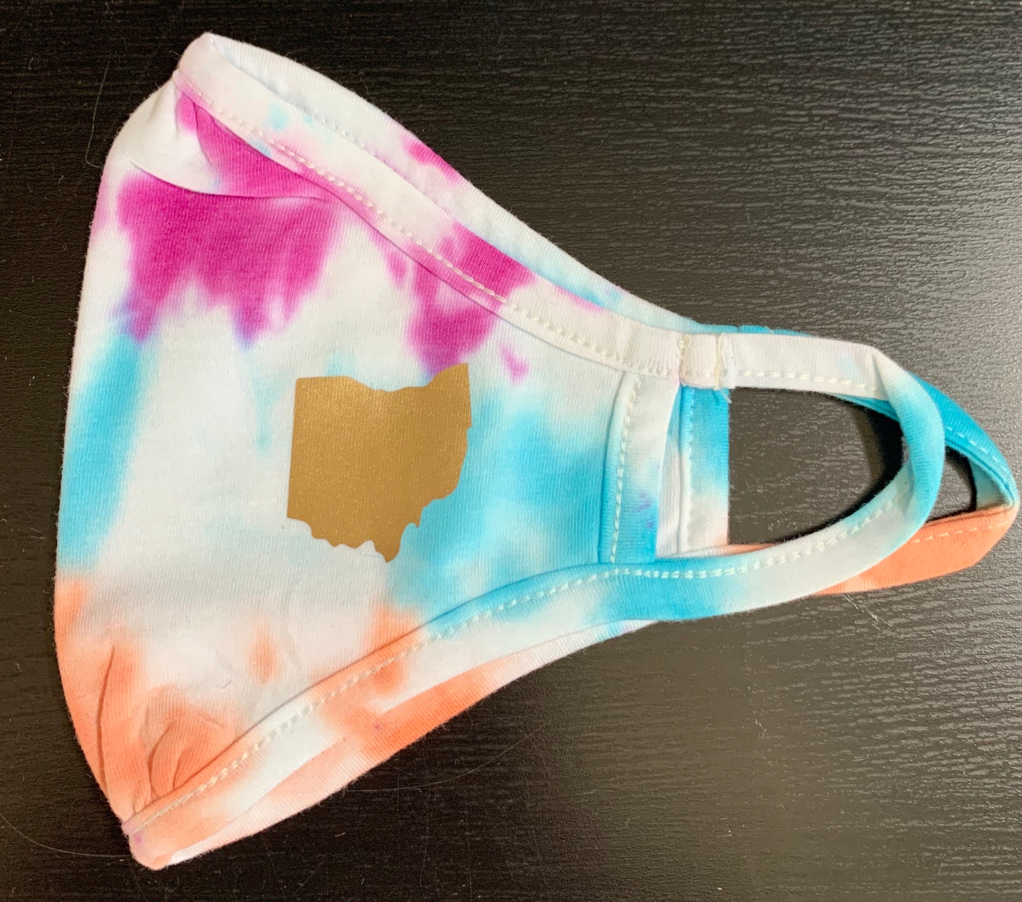 Tie Dye Ohio Mask